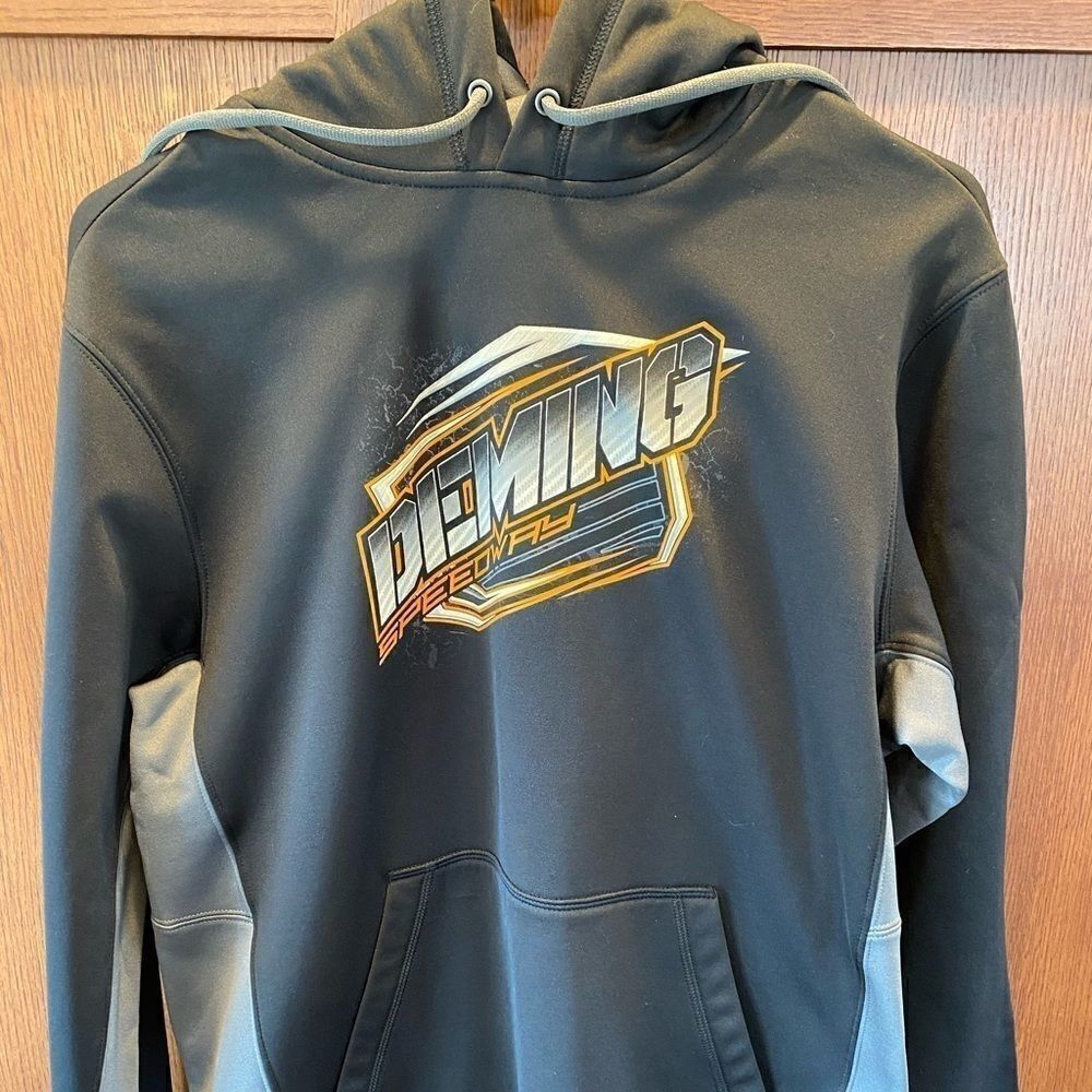 Sport-Tek hooded sweatshirt & Deming Speedway Logo